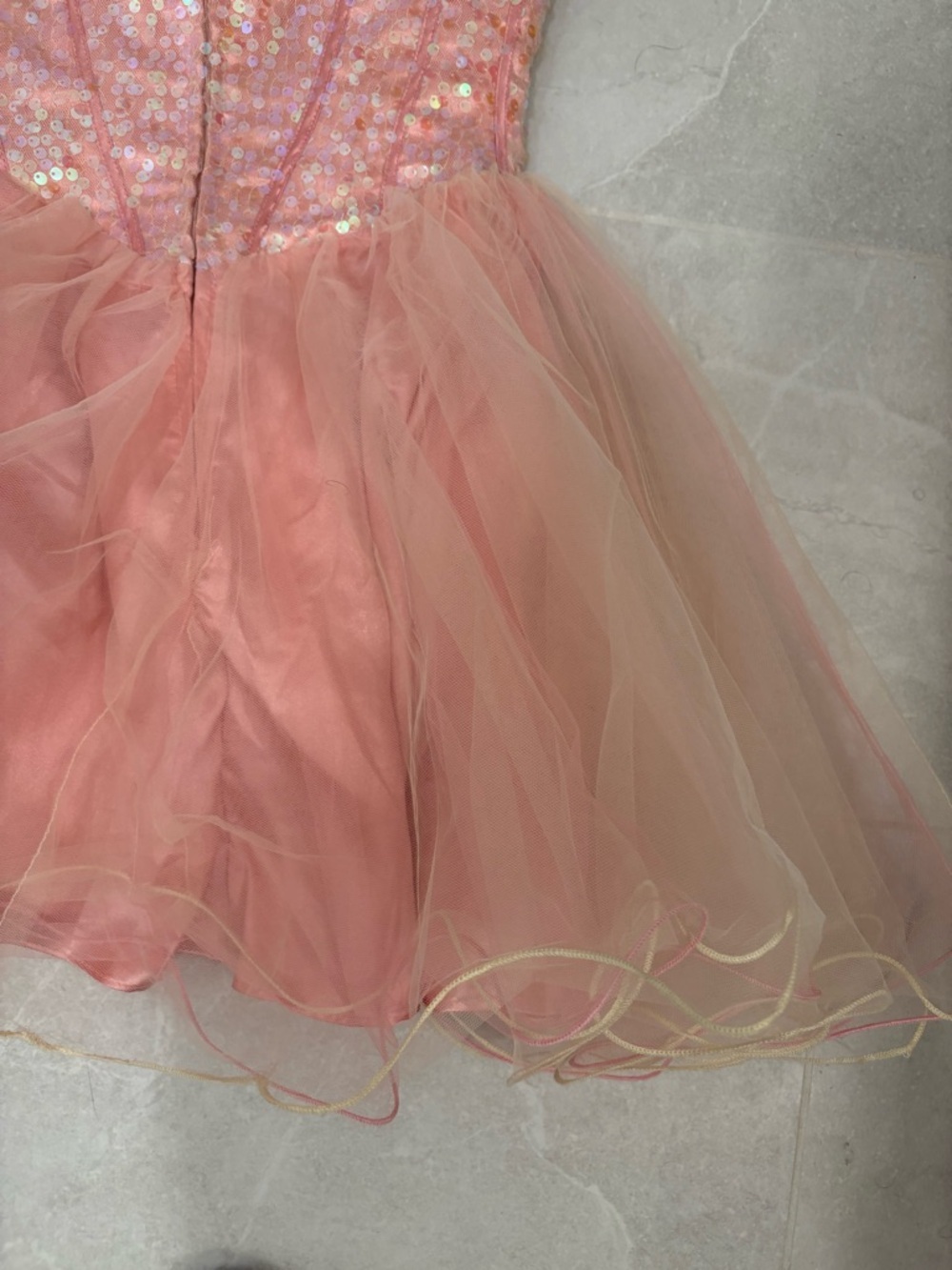 Vintage Y2K Betsy Johnson Style Beaded Corset Tulle Mini Dress Size 3/4 - Picture 11 of 16